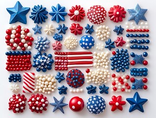 Obraz premium Festive red white and blue decorations celebration event home indoor vibrant