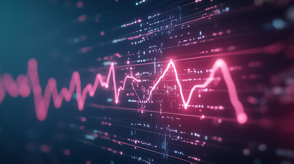 Fototapeta premium A heart is drawn on a blue background with pink and purple colors