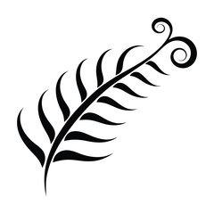 Obraz premium a simple, abstract fern leaf with gentle curves