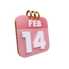 3D Calendar with 14 date number,April 3D Illustration