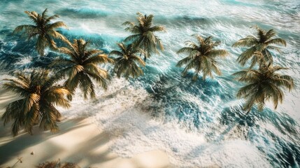 Palm Trees on Sandy Beach