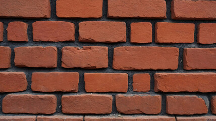 Obraz premium Authentic Red Brick Wall Texture Showing Natural Imperfections for Architectural Projects