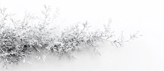 Snow-covered branches, winter wall decor, minimalist design