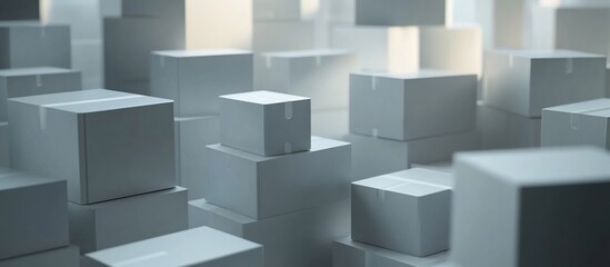 Stacked Cardboard Boxes Warehouse Storage Logistics
