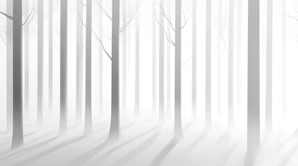Foggy forest path, trees, winter, monochrome, nature background