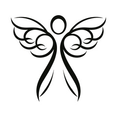 an angel with abstract wings