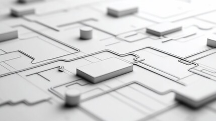 Abstract white circuit board texture; technology background; digital design