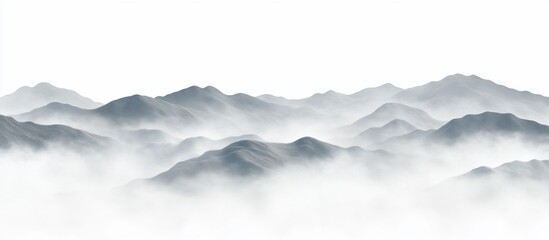 Misty mountain range, aerial view, serene backdrop, design element