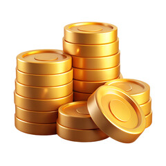 Stack of Gold Coins 3D Icon 