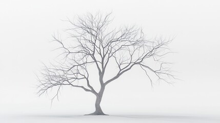 Obraz premium Bare tree winter fog background design