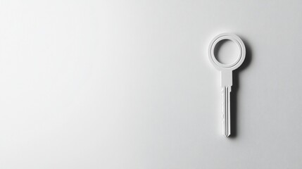 White key on white background;  search, access, solution concept