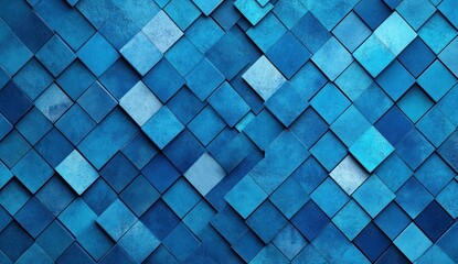 Abstract blue square pattern background.