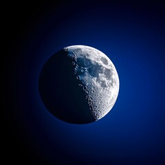 Obraz premium Crescent Moon in Dark Blue Night Sky