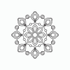 abstract floral ornament, mandala coloring page, pattern mandala