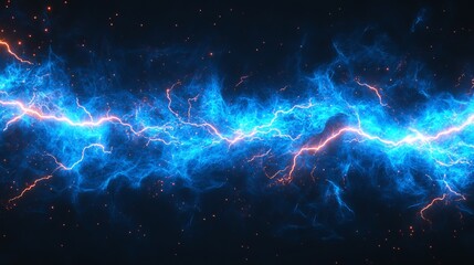 Spectacular Blue and Orange Lightning Storm Illuminating the Night Sky with Dramatic Flashes Creating a Powerful and Awe Inspiring Natural Phenomenon Captivating Viewers Worldwide