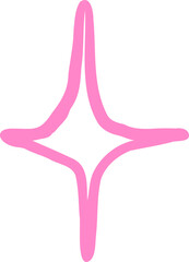 Retro Starbust decorative outline wavy hand drawn