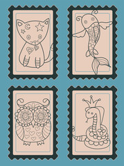 Obraz premium Beautifully designed postage stamp featuring intricate details and a vintage aesthetic. Ideal for collectors, philatelists, and postal-themed artwork lovers.
