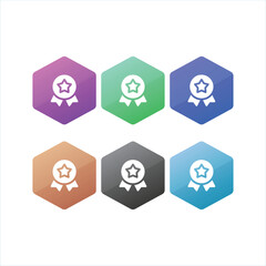 Hexagonal Medal Icons Pack
