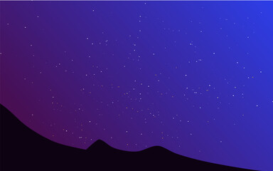 starry night sky with mountain background