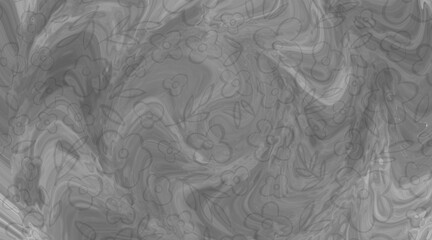 Abstract Grey Swirl with Delicate Floral Patterns