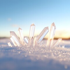 Crystalline Structure in Snowy Landscape