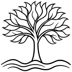 Obraz premium Waveleaf Water Tree Vector