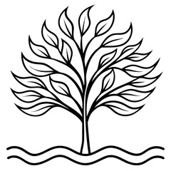 Waveleaf Water Tree Vector