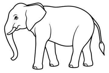 One-Line Elephant Illustration Vector Art