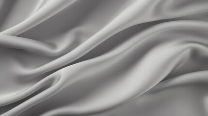 Soft Grey Fabric Texture Background with Elegant Flowing Drapery, Ideal for Textiles, Fashion, and Design Projects in Various Applications