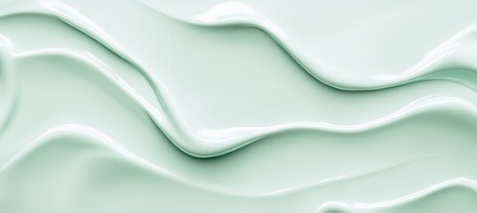 Obraz premium Light Mint 3D Wave Texture Pattern Background An Elegant Minimalist Design for Abstract Backgrounds