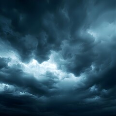 Obraz premium Dark and Dramatic Storm Cloudscape Heavy Grey and Blue