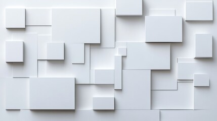 Minimalist Design of a White Wall Featuring a Repetitive Pattern of Uniform Squares Creating a Clean and Modern Aesthetic Ideal for Contemporary Interior Spaces and Art Installations
