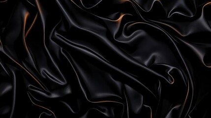 Fototapeta premium Dark Black Satin Fabric Draped Texture Background