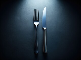 Crisp 8K wallpaper: minimalist fork and knife still life, showcasing elegant simplicity.