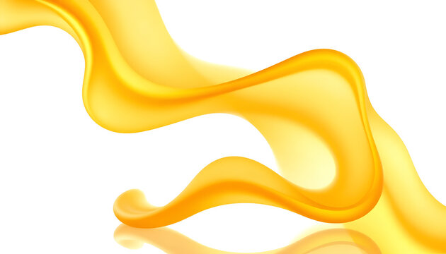 3D Wave liquid shape color foto stock, gradient colour yellow and orange on transparent or white background foto stock