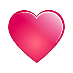 Vector illustration of pink heart on transparent background