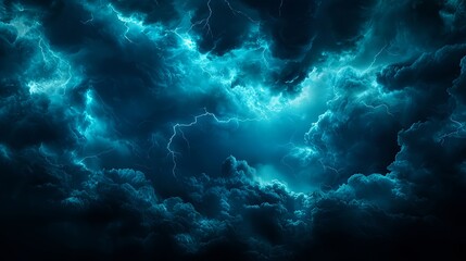 Dark Blue Cosmic Nebula with Glowing Stars