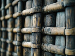 Bamboo Fence Close-Up