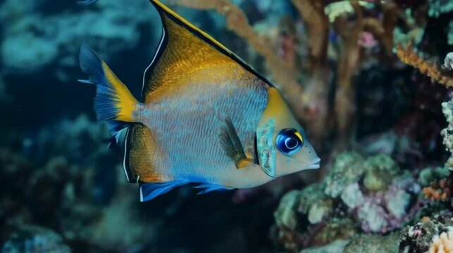  Colorful fish in the underwater world