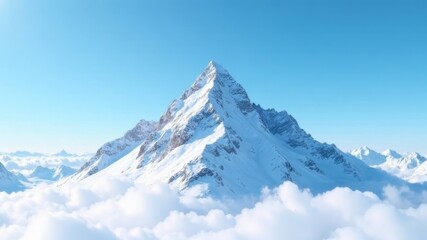 Obraz premium snowy mountain above the clouds