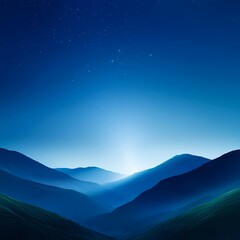 Obraz premium Dark Blue Mountain Range Under Starlit Night Sky