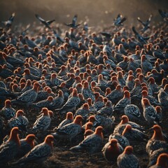 Obraz premium flock of seagulls
