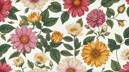 seamless background with flowers