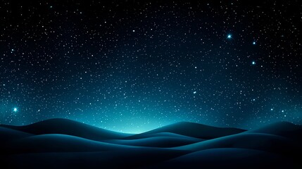 Fototapeta premium Dark Blue Night Sky Over Pixel Mountains