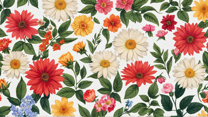 seamless background with flowers