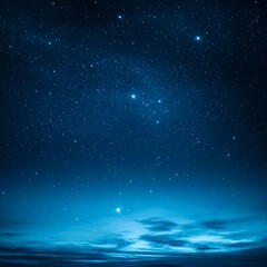 Naklejka premium Dark Blue Night Sky with Bright Stars