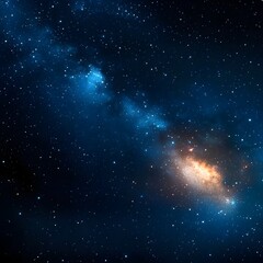 Fototapeta premium Dark Blue Night Sky with Bright Stars