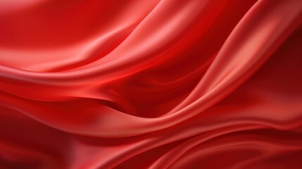 Obraz premium Elegant Red Fabric Texture with Soft Waves and Subtle Blur Ideal for Background Design and Fashion Projects