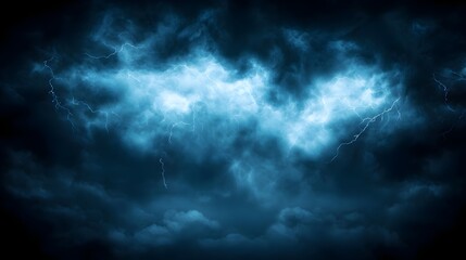 Obraz premium Dark Blue Night Sky with Glowing Clouds