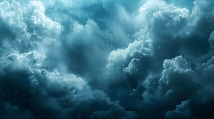 Naklejka premium Dark Blue Night Sky with Luminous Clouds